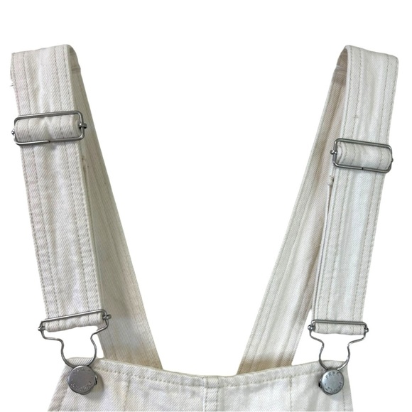 Free People - Women’s Overalls Dress ’Torn Up Jumper’ Distressed - White, Size 0 - Picture 13 of 17